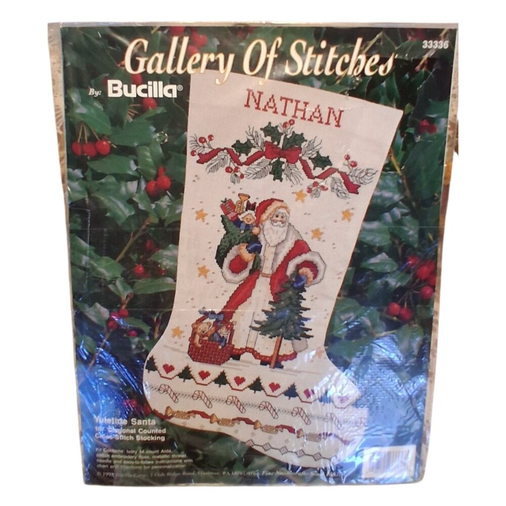 Gallery of Stitches Bucilla new counted cross stitch 33336 Christmas stocking